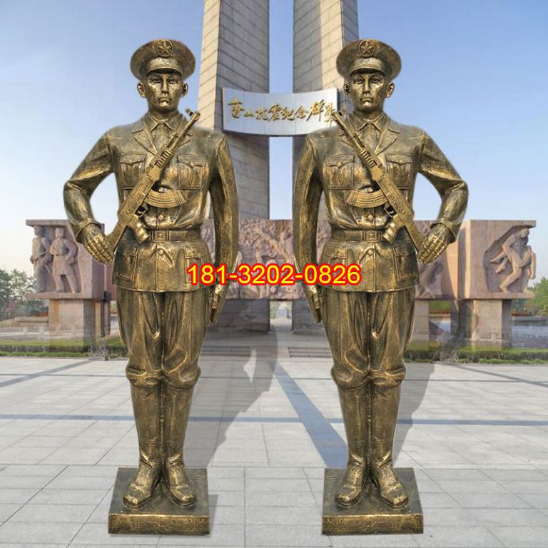 黨建主題解放軍人物銅雕