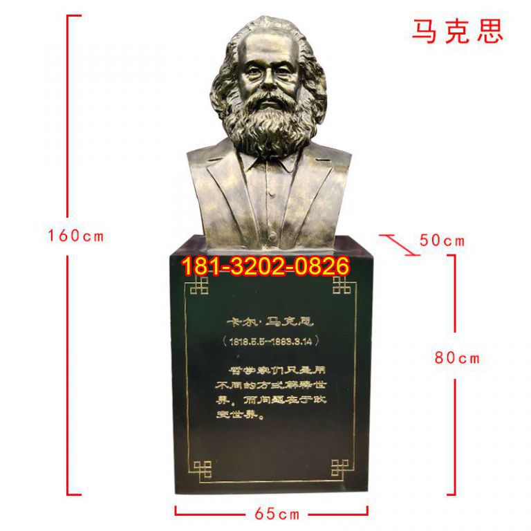 黨建人物西方名人馬克思頭像銅雕